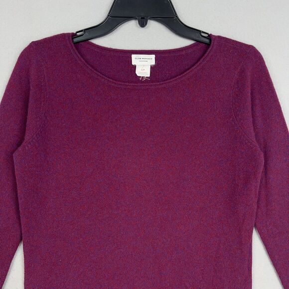 Club Monaco Sweater Womens Small Purple Burgundy Cashmere Minimal Quiet Luxury - Picture 2 of 13
